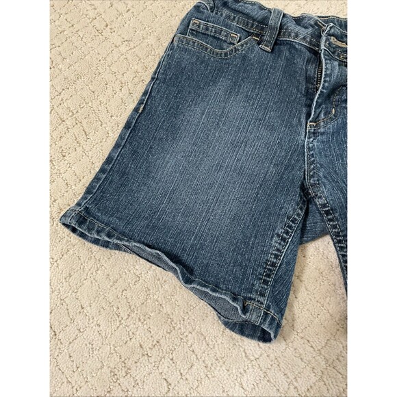 FADED GLORY Girl's Med Wash Adj Waist Reg Fit Bermuda Stretch Jean Shorts sz 12 - Picture 4 of 8